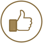 Icon of a thumb pointed up